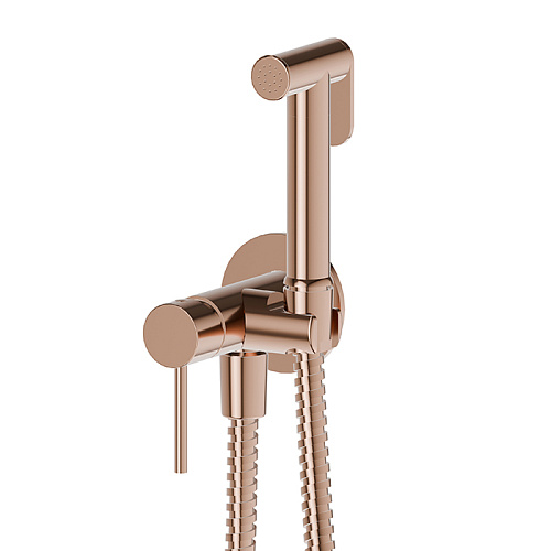 Newform Idroscopini Смеситель с гигиеническим душем, держатель, шланг 120см., цвет: PVD Br. Copper Bronze