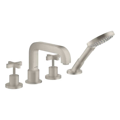 Axor Citterio Смеситель на борт ванны, на 4 отв., с ручным душем, цвет: сталь
