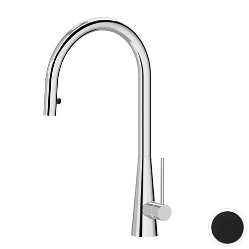 Newform Ycon Смеситель для кухни, 1 отв., с выдвижным изливом, цвет: Nero opaco