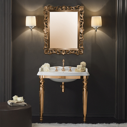 TW King структура металлическая 91x56xh85см, с раковиной на 1 отв., материал: латунь, напольный, цвет: отделки: золото