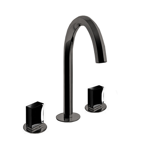 Fantini Venezia Смеситель для раковины, на 3 отв., излив: 17.5см., без ручек, цвет: Matt Gun Metal PVD