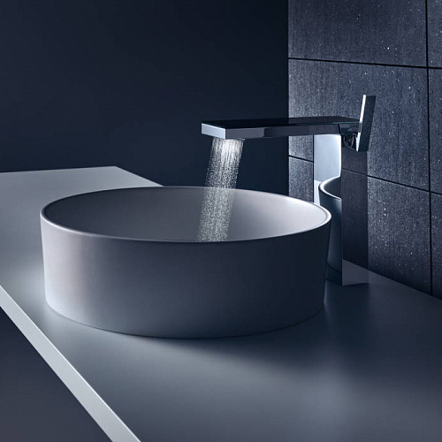 Axor MyEdition Смеситель для раковины, на 1 отв., излив 245мм, с донным клапаном, цвет: хром/черное стекло