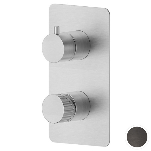 Newform Steel Line Смеситель для душа, встраиваемый, на 2 потока, цвет: pvd brushed gun metal