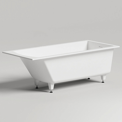 Salini Cascata KIT Ванна встраиваемая, с прямоугольной чашей, 170х75х60см, регулируемые ножки, донный клапан "Up&Down", сифон S-Stone, цвет: белый матовый