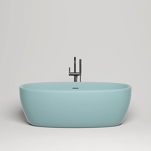 Salini Luce Ванна отдельностоящая 170х85х58cм., донный клапан "Up&Down", сифон, слив-перелив, материал: S-stone, цвет: Pastel turquoise матовый