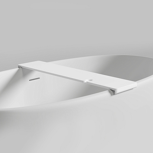 Salini Gabbiano Basic Полка для ванны 900х200х72 мм. установка на отдельностоящие ванны шириной до 870 мм, S-Stone, цвет: матовый белый