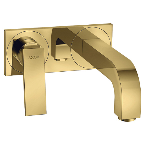 Axor Citterio Смеситель для раковины 220, встраиваемый, излив: 22см., с панелью, цвет: полированное золото