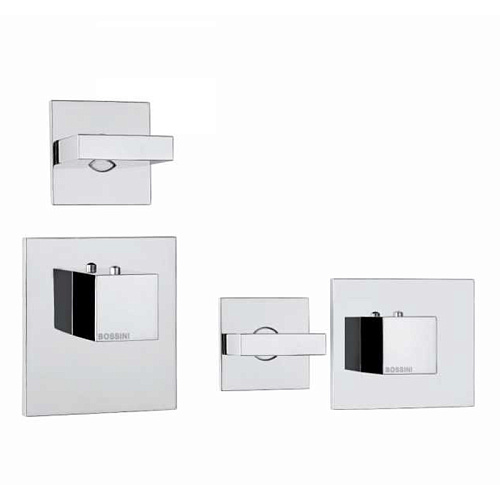 Bossini Rectangular Смеситель для душа, встраиваемый, термостатический, с переключателем на 2 источника, цвет: хром