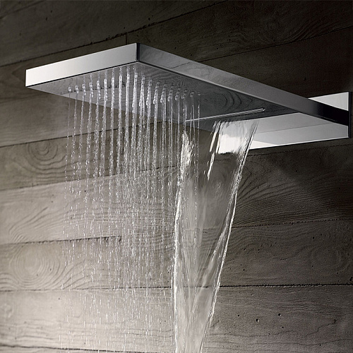 Gattoni PD Верхний душ настенный с 2-мя режимами: дождь и каскад, 26х55.5см, 1/2", цвет: хром (УЦЕНЕН)