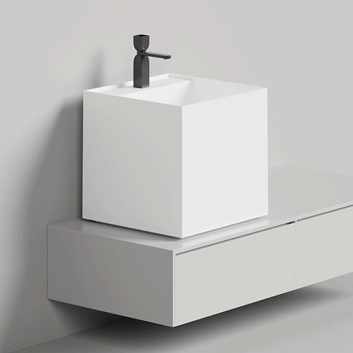 Salini Armonia Раковина 45x45x45см., без отв., накладная, S-Sense, цвет: белый глянцевый
