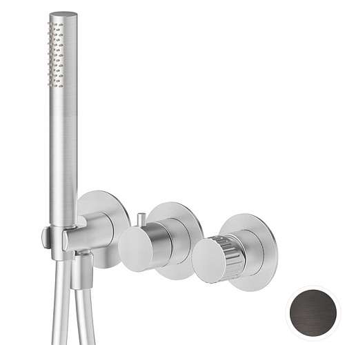Newform Steel Line Смеситель для душа, настенный, на 2 выхода, цвет: pvd brushed gun metal