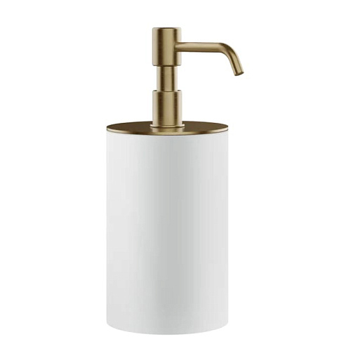 Gessi Rilievo Дозатор для жидкого мыла, настольный, колба белая, цвет: warm bronze brushed pvd