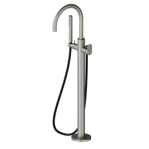 Newform Linfa II Смеситель для ванны, напольный, с ручным душем, внешняя часть, цвет: titanium satin