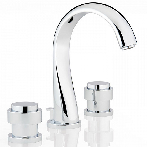  THG Diplomate Smooth Rings Смеситель для раковины на 3 отверстия, с донным клапаном, цвет: хром