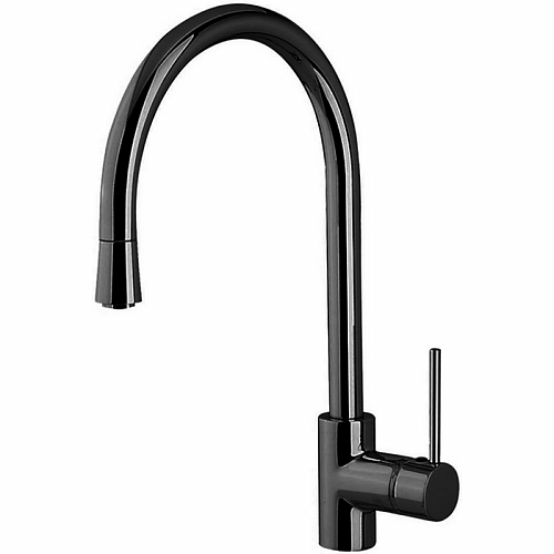 CISAL Смеситель однорычажный на 1 отверстие для кухни,с поворотным изливом 175 мм, цвет: черный