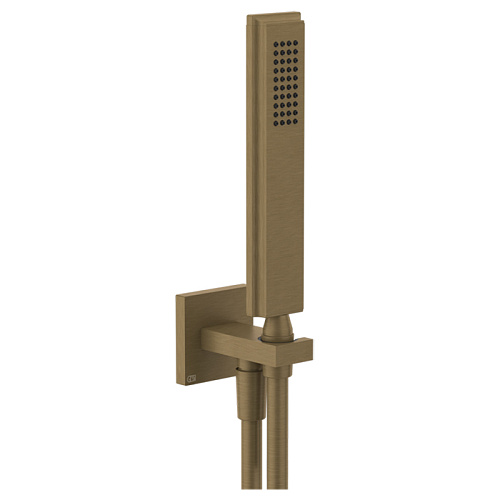 Gessi Eleganza Гигиенический душ с выводом воды, держателем и шлангом 150см., цвет: Antique Brass