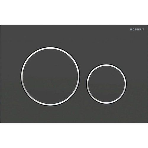 Geberit Sigma20 Клавиша для двойного смыва, круглая, цвет: черный матовый/хром