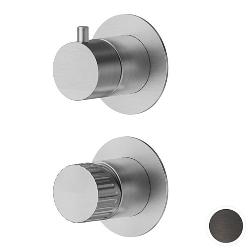 Newform Steel Line Смеситель для душа, встраиваемый, на 2 выхода, цвет: pvd brushed gun metal