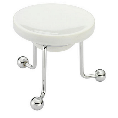 HUBER Croisette Мыльница настольная, цвет: хром/керамика