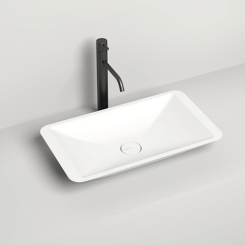Salini Callista Раковина накладная 57.5х35х9cм, без отв., без перелива, S-Stone, цвет: белый матовый