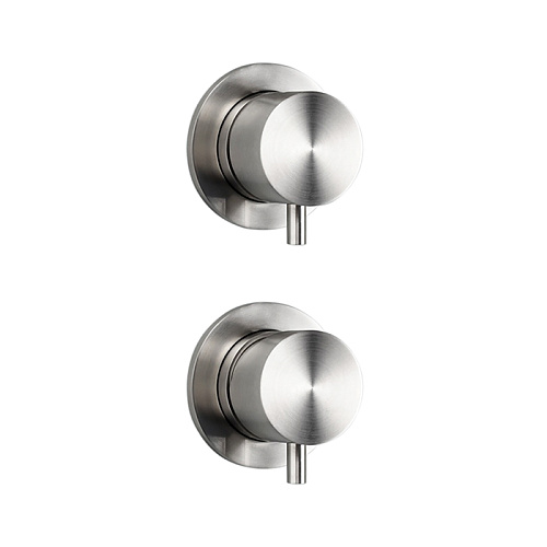 Cisal Xion Встраиваемый однорычажный смеситель для ванны/душа на 2 выхода, внешняя и внутренняя части в комплекте, цвет: нержавеющая сталь AISI 304