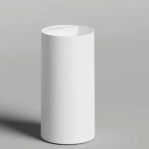 Salini Armonia Round Top 01 Раковина напольная 45х45х90см., слив в стену, без отв. под смес, с декор.накладкой, мат-л: S-Sense, цвет: белый глянцевый