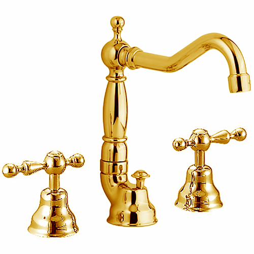 CISAL Arcana America Смеситель для раковины на 3 отверстия, с донным клапаном, цвет: золото