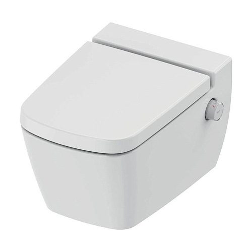 TECEone Унитаз-биде 54х35см, подвесной, безободковый, смыв Tornado, сиденье, цвет: белый