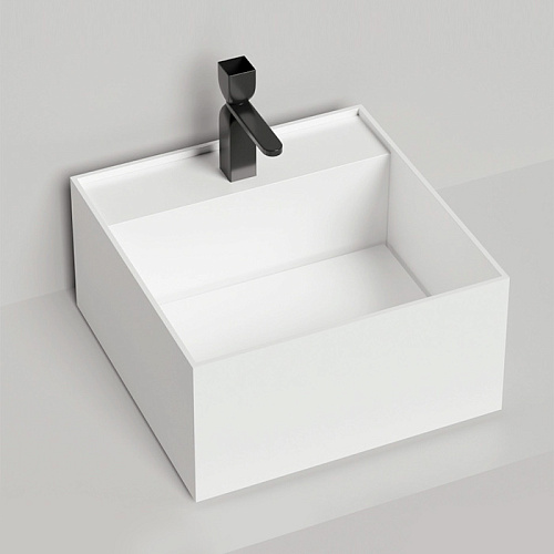 Salini Armonia Square Top 02 Раковина 45x45x25см., без отв., накладная, S-Sense, цвет: белый глянцевый
