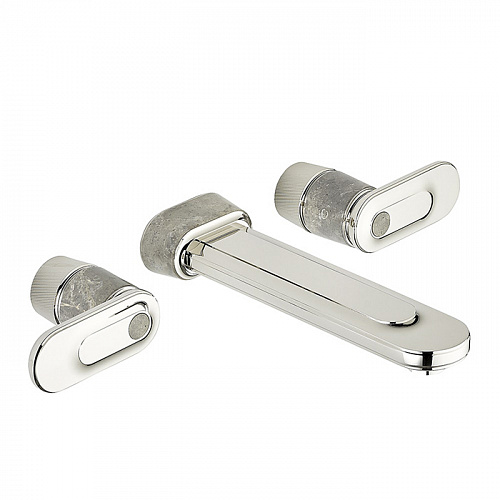 THG CORVAIR A MANETTES FIOR DI BOSCO Смеситель для раковины настенный, c 2 вентилями, внешняя часть, цвет: хром