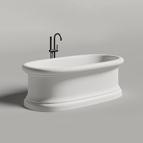 Salini Opera Ванна 180х90х60см., отдельностоящая, S-Sense, с донным клапаном "Up&Down", сифоном, слив-переливом, опорами, цвет: белый глянцевый