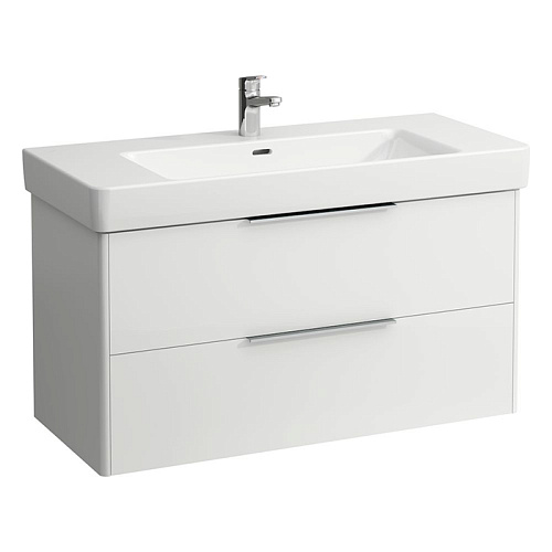 Laufen Base Тумба подвесная 101х44х53см., с раковиной, 1 отв., 2 ящика, цвет: белый матовый