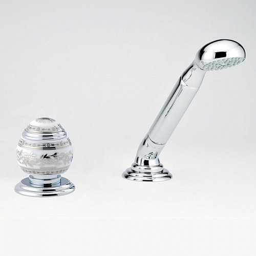 THG Marquise porcelaine blanche Ручной душ на борт ванны, 2 отв., цвет: хром/платина/белый фарфор