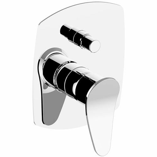 HUBER Harlock Встраиваемый однорычажный смеситель для ванны/душа, цвет: хром/черный матовый