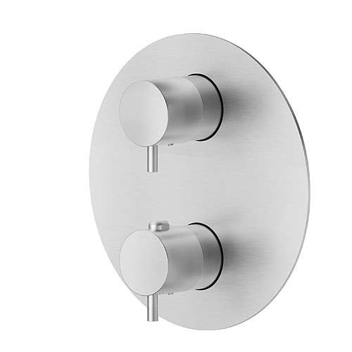 Newform X-STEEL 316 Смеситель для душа, встраиваемый, термостатический, с переключателем до 5 источников (для 31061/31020/27888/27889) цвет: нержавеющая сталь