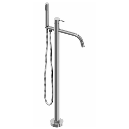 CISAL Xion Смеситель напольный однорычажный для ванны с ручной лейкой, держателем, шлангом 1,5 м, цвет: нержавеющая сталь
